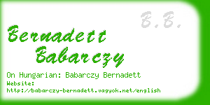 bernadett babarczy business card